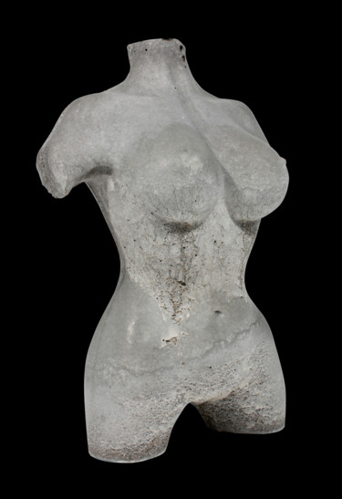 Sculpture titled "Bust grey concrete" by Lawrence, Original Artwork, Stone