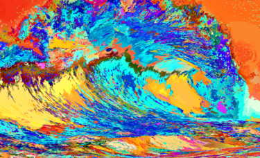 Digital Arts titled "Wave of color" by Lawrence, Original Artwork, Digital Painting