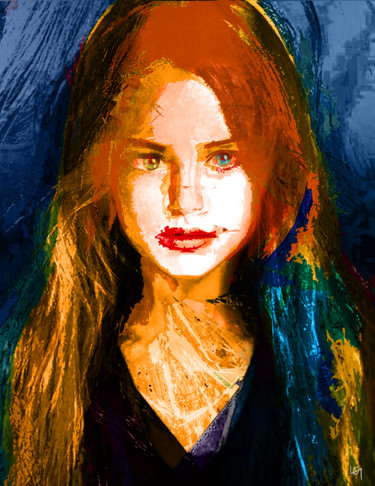 数字艺术 标题为“young girl portrait” 由Lawrence, 原创艺术品, 数字油画