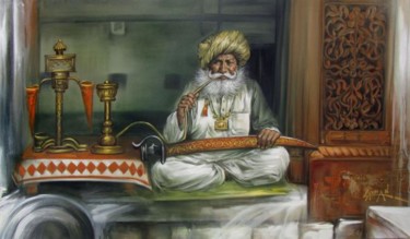 Painting titled "my majesty (3)" by Laxman Kumar Artist Delhi, Original Artwork, Oil