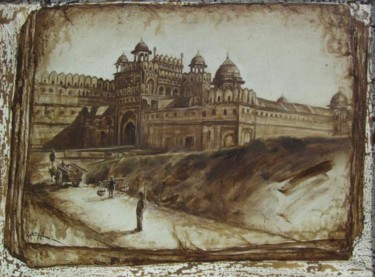 Painting titled "delhi-1911" by Laxman Kumar Artist Delhi, Original Artwork, Oil