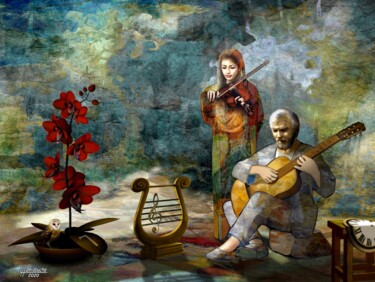 Arts numériques intitulée "Le Septième Chant (…" par Layachi Hamidouche, Œuvre d'art originale, Travail numérique 2D