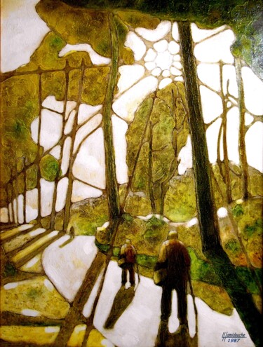 Peinture intitulée "Le passage des clon…" par Layachi Hamidouche, Œuvre d'art originale, Acrylique