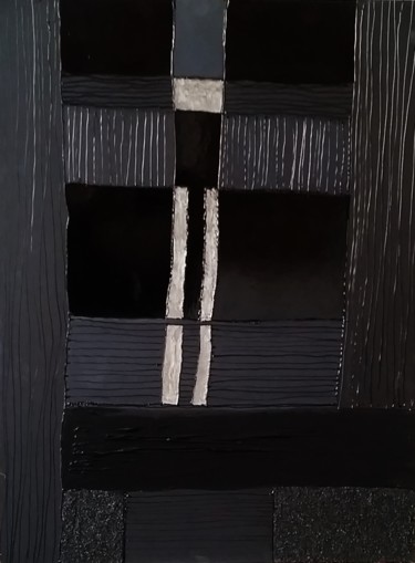 Peinture intitulée "Crucifixion noire" par Laydev, Œuvre d'art originale, Acrylique