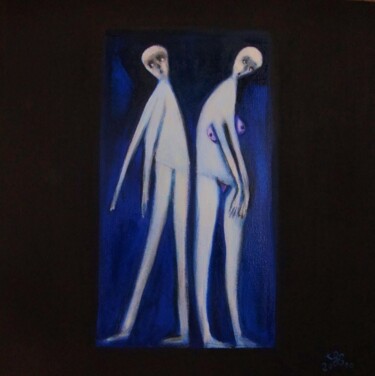 Peinture intitulée "twins" par Laydev, Œuvre d'art originale, Acrylique