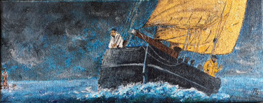 Malarstwo zatytułowany „Avis de tempête” autorstwa Jean-Jacques Layeux, Oryginalna praca, Akryl