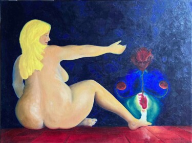 Картина под названием "L'appel" - Jean-Jacques Layeux, Подлинное произведение искусства, Масло