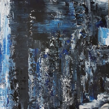 Картина под названием "Noir Délire" - Layla Rougan, Подлинное произведение искусства, Масло Установлен на Деревянная рама дл…