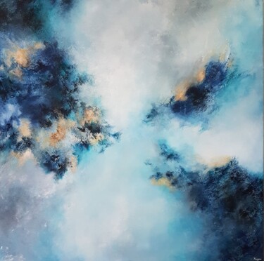 Painting titled "Celestial Light" by Layla Rougan, Original Artwork, Acrylic Mounted on Wood Stretcher frame