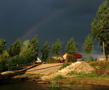 Photography titled "rainbow-and-dark-sk…" by Vesna Lazarevic, Original Artwork, Digital Photography