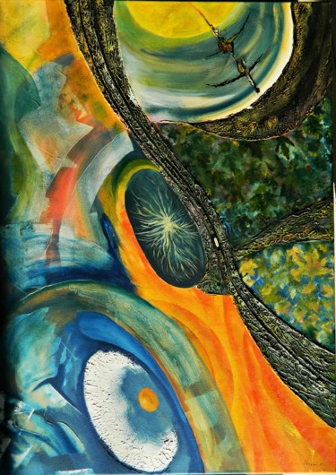 Half gravity Peinture intitulée "Half gravity" par Sorin Niculae Lazar, Œuvre d'art originale, Huile Monté sur Châssis