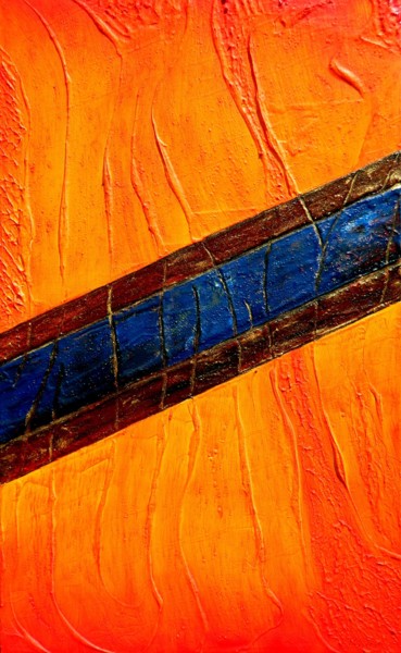 Blue on fire Peinture intitulée "Blue on fire" par Sorin Niculae Lazar, Œuvre d'art originale, Huile Monté sur Châssis