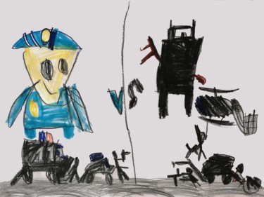Face to face (dessin de David) Dessin intitulée "Face to face (dessi…" par Sorin Niculae Lazar, Œuvre d'art originale, Crayon