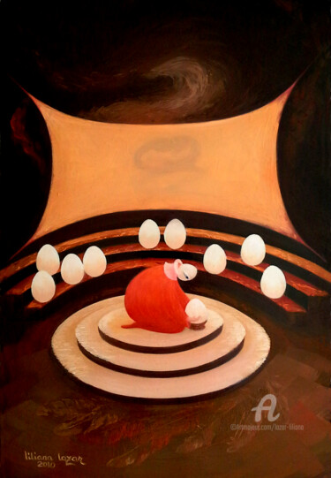 Peinture intitulée "Genèse" par Liliana Lazar, Œuvre d'art originale, Huile