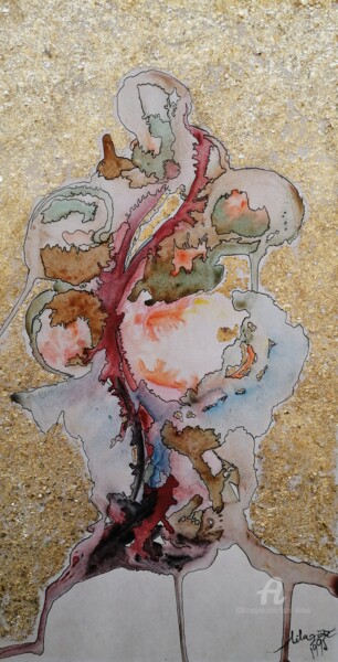 Peinture intitulée "Tree dream" par Liliana Lazar, Œuvre d'art originale, Gouache Monté sur Carton