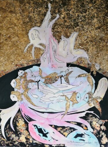 绘画 标题为“Escapade” 由Liliana Lazar, 原创艺术品, 水粉 安装在纸板上