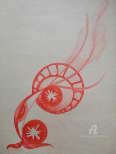 Dessin intitulée "Idées en rouge 2 (L…" par Liliana Lazar, Œuvre d'art originale, Crayon