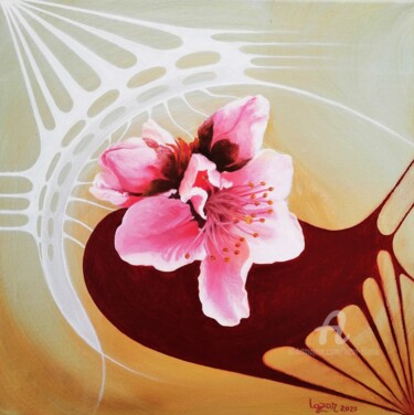 Painting titled "Springtime" by Liliana Lazar, Original Artwork, Oil Mounted on Wood Stretcher frame