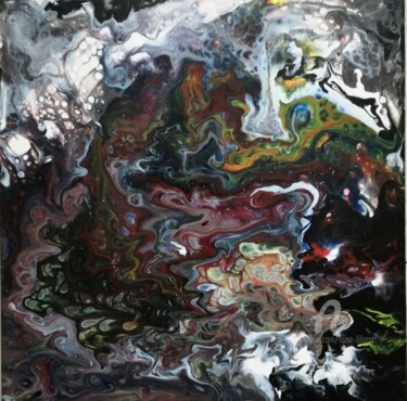 제목이 "Jour 21-2021-XXI"인 미술작품 Liliana Lazar로, 원작, 아크릴 나무 들것 프레임에 장착됨