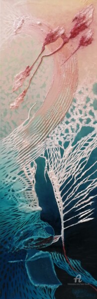 「Magnolia caeleste」というタイトルの絵画 Liliana Lazarによって, オリジナルのアートワーク, オイル ウッドストレッチャーフレームにマウント