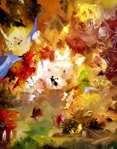 Картина под названием "Тайны янтаря" - Natalyi Lazarchenko, Подлинное произведение искусства, Масло