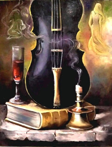 Pittura intitolato "Candle  ( Свеча )" da Natalyi Lazarchenko, Opera d'arte originale, Olio