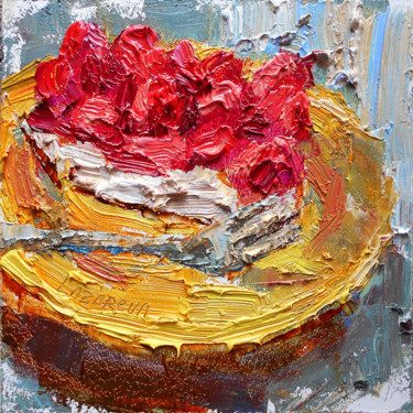 Painting titled "Raspberry pie" by Valerie Lazareva, Original Artwork, Oil