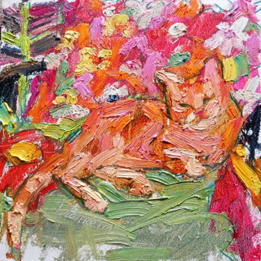 Peinture intitulée "Ginger cat" par Valerie Lazareva, Œuvre d'art originale, Huile