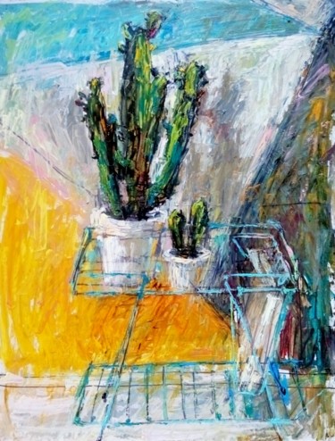 Pintura intitulada "Cactus" por Valerie Lazareva, Obras de arte originais, Óleo