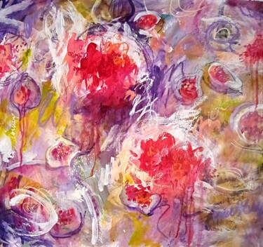 Pittura intitolato "Abstract figs/2021" da Valerie Lazareva, Opera d'arte originale, Acrilico