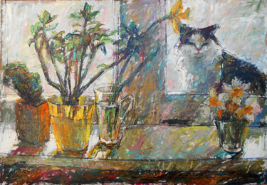 Painting titled "Oil painting Spring…" by Valerie Lazareva, Original Artwork, Oil