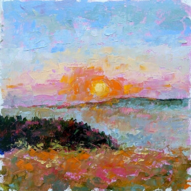 Painting titled "Dawn 08/01/17" by Valerie Lazareva, Original Artwork, Oil