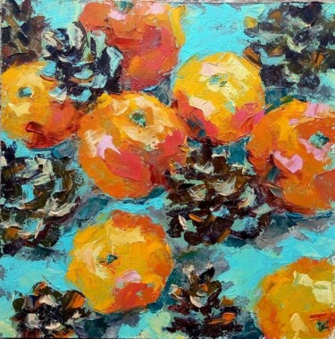 Pittura intitolato "Mandarin Mood" da Valerie Lazareva, Opera d'arte originale, Olio