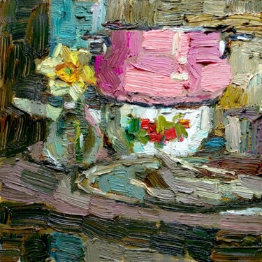 Malerei mit dem Titel "On the kitchen" von Valerie Lazareva, Original-Kunstwerk, Öl