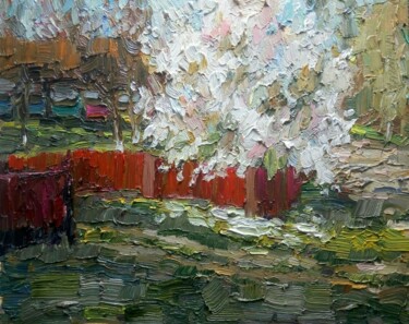 Malerei mit dem Titel "Spring bloom" von Valerie Lazareva, Original-Kunstwerk, Öl