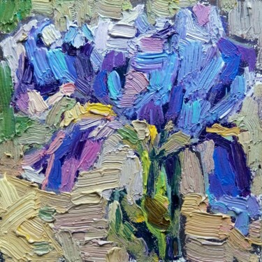 Pittura intitolato "Irises" da Valerie Lazareva, Opera d'arte originale, Olio