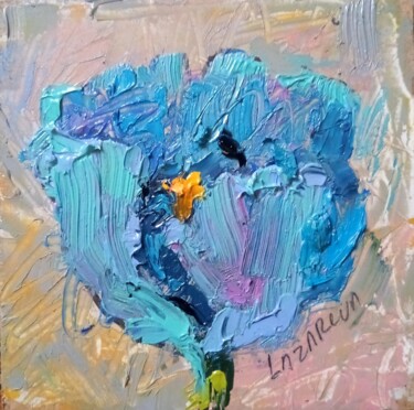 Painting titled "Tulip Blue" by Valerie Lazareva, Original Artwork, Oil