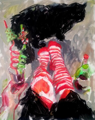 Malerei mit dem Titel "Christmas mulled wi…" von Valerie Lazareva, Original-Kunstwerk, Acryl