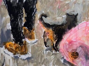 Malerei mit dem Titel "Tiger cat#2" von Valerie Lazareva, Original-Kunstwerk, Acryl