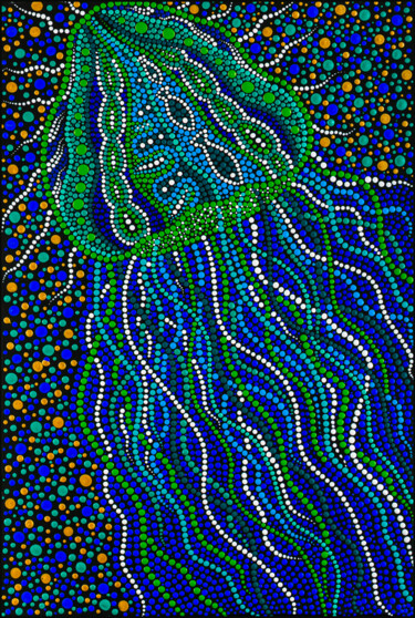 Malerei mit dem Titel "Jellyfish" von Oxana Lazari, Original-Kunstwerk, Acryl