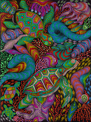 Pintura titulada "Turtle" por Oxana Lazari, Obra de arte original, Acrílico