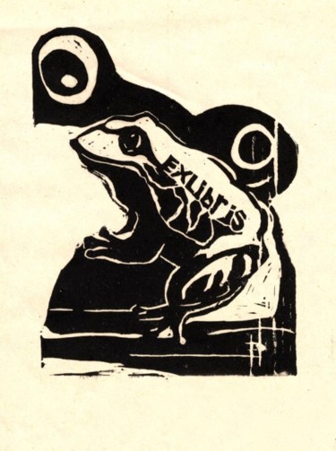 Printmaking titled "Frogs" by Murataely, Original Artwork, Linocuts