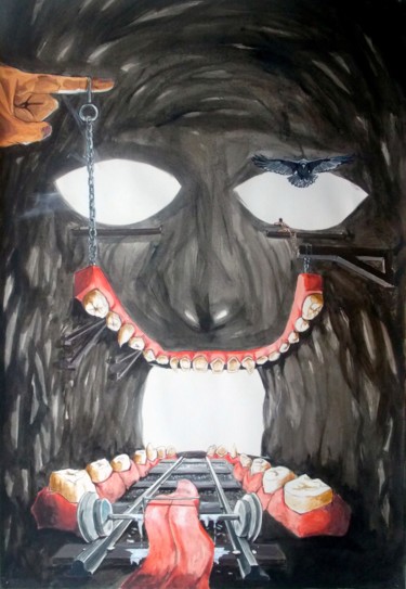 Painting titled "Maskera" by Lazaro Hurtado, Original Artwork, Acrylic