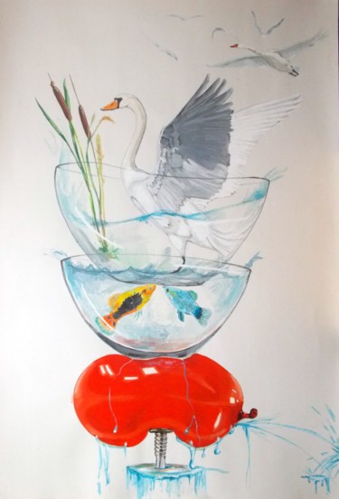 Painting titled "Equilibrium" by Lazaro Hurtado, Original Artwork, Acrylic