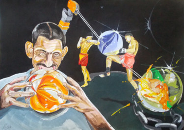 Malarstwo zatytułowany „Cracking marvels” autorstwa Lazaro Hurtado, Oryginalna praca, Akryl