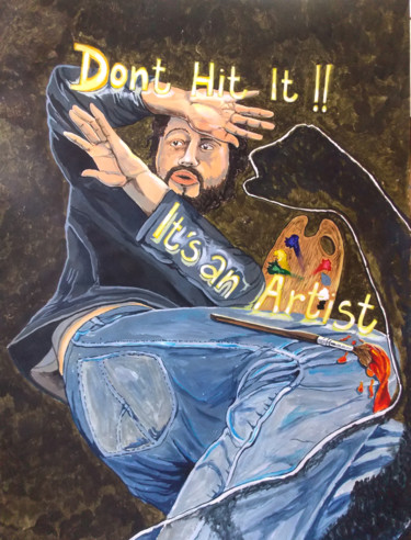 Malerei mit dem Titel "Dont hit it !! Its…" von Lazaro Hurtado, Original-Kunstwerk, Acryl