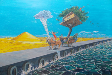 Malerei mit dem Titel "The ride of passions" von Lazaro Hurtado, Original-Kunstwerk, Acryl
