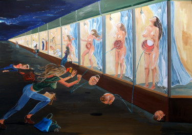 Painting titled "The shopping of lon…" by Lazaro Hurtado, Original Artwork, Acrylic