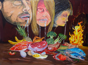 Biological programming_ Nutritional Drive Malerei mit dem Titel "Biological programm…" von Lazaro Hurtado, Original-Kunstwerk, Acryl