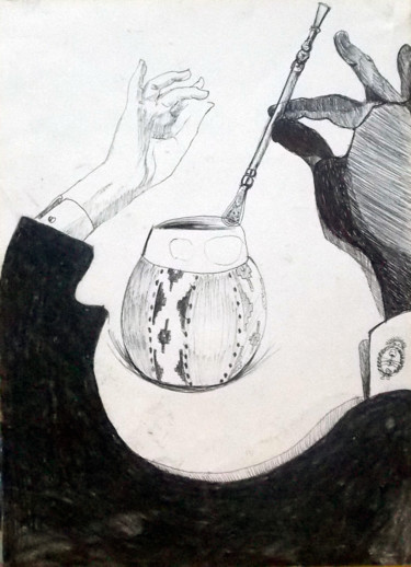 Drawing titled "Costumbrist_argenti…" by Lazaro Hurtado, Original Artwork, Charcoal